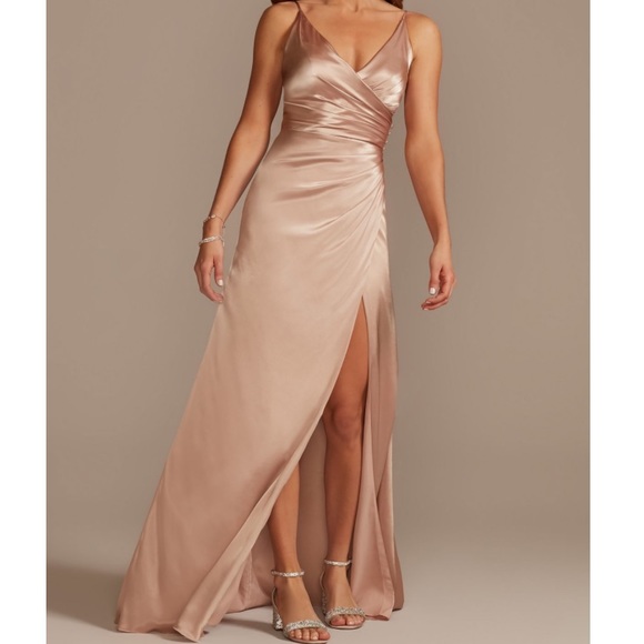 Satin Bridesmaid Dress - Picture 1 of 10